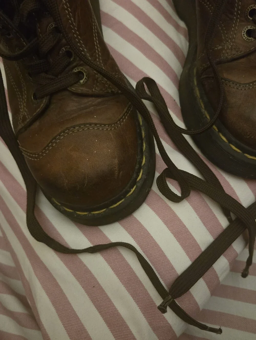 Vintage Y2K 90s Grunge Dr. Martens 8651 Platform Oxford Shoes Brown Leather Sz 7
